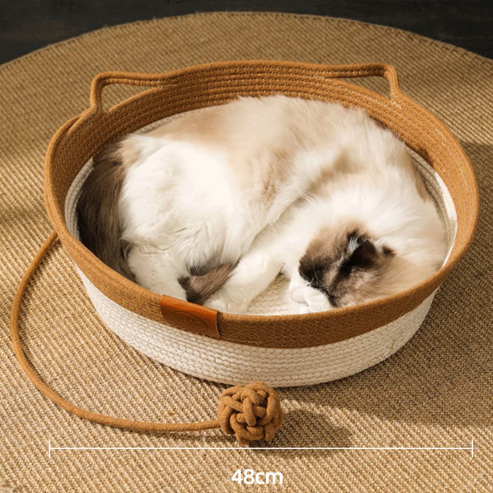 Cat Woven Rope Rattan Basket Bed