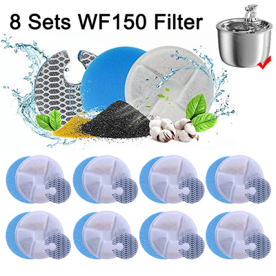 8 Pack Pet Water Fountain Replacement Filters
