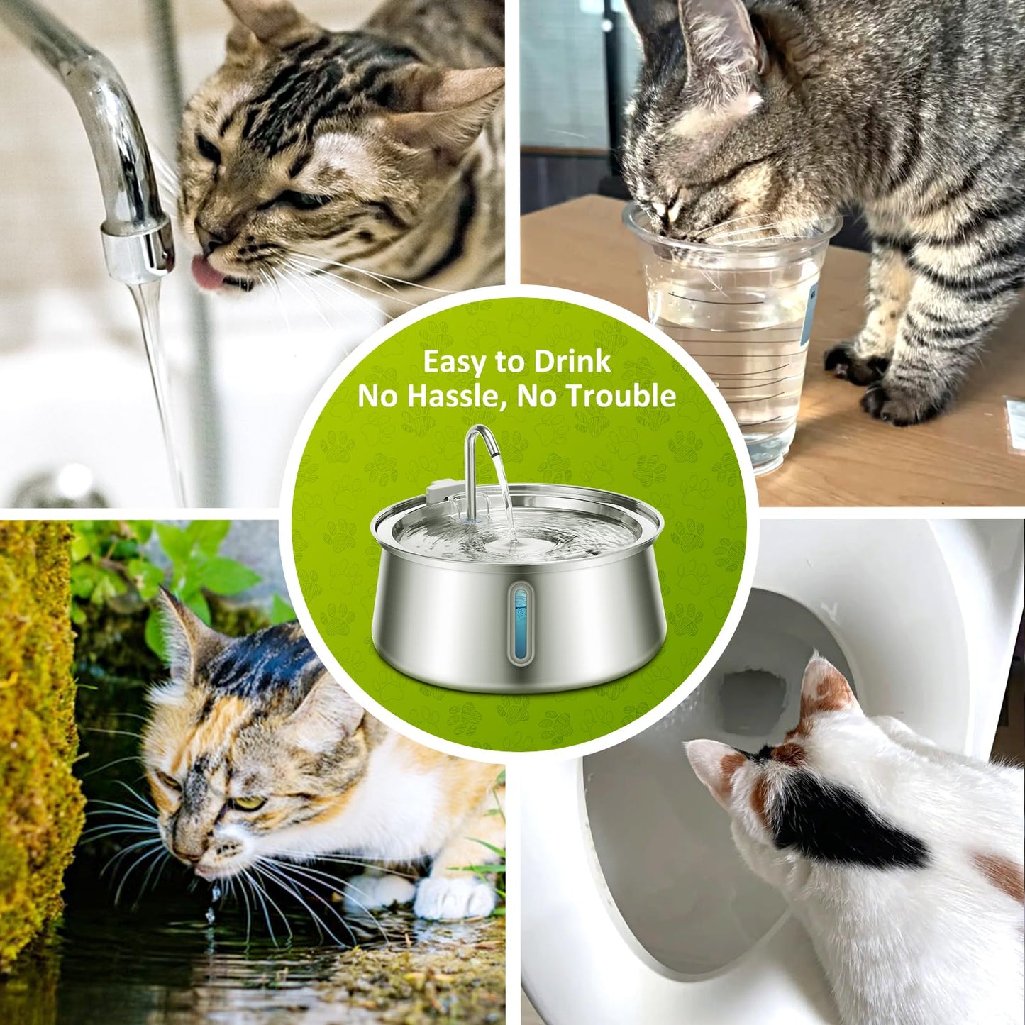 Cat 4L Stainless Steel Water Fountain