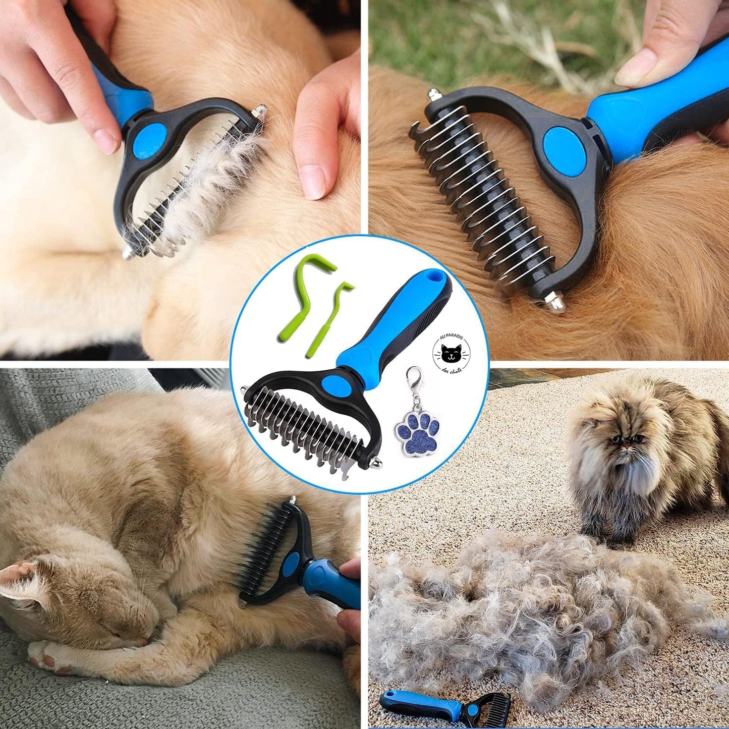 Pet Double-Sided Deshedding Comb