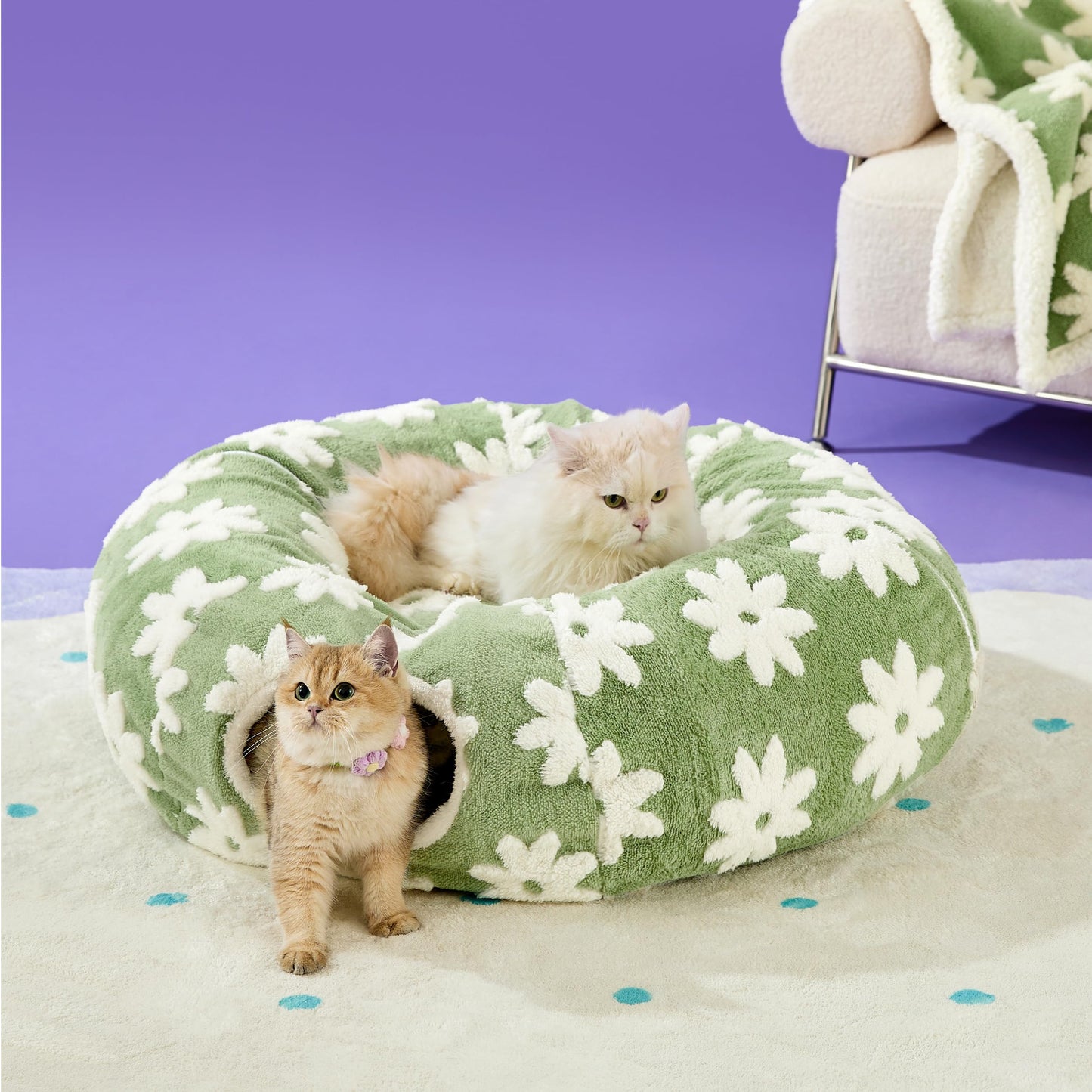 Pet Plush Tunnel Donut Bed