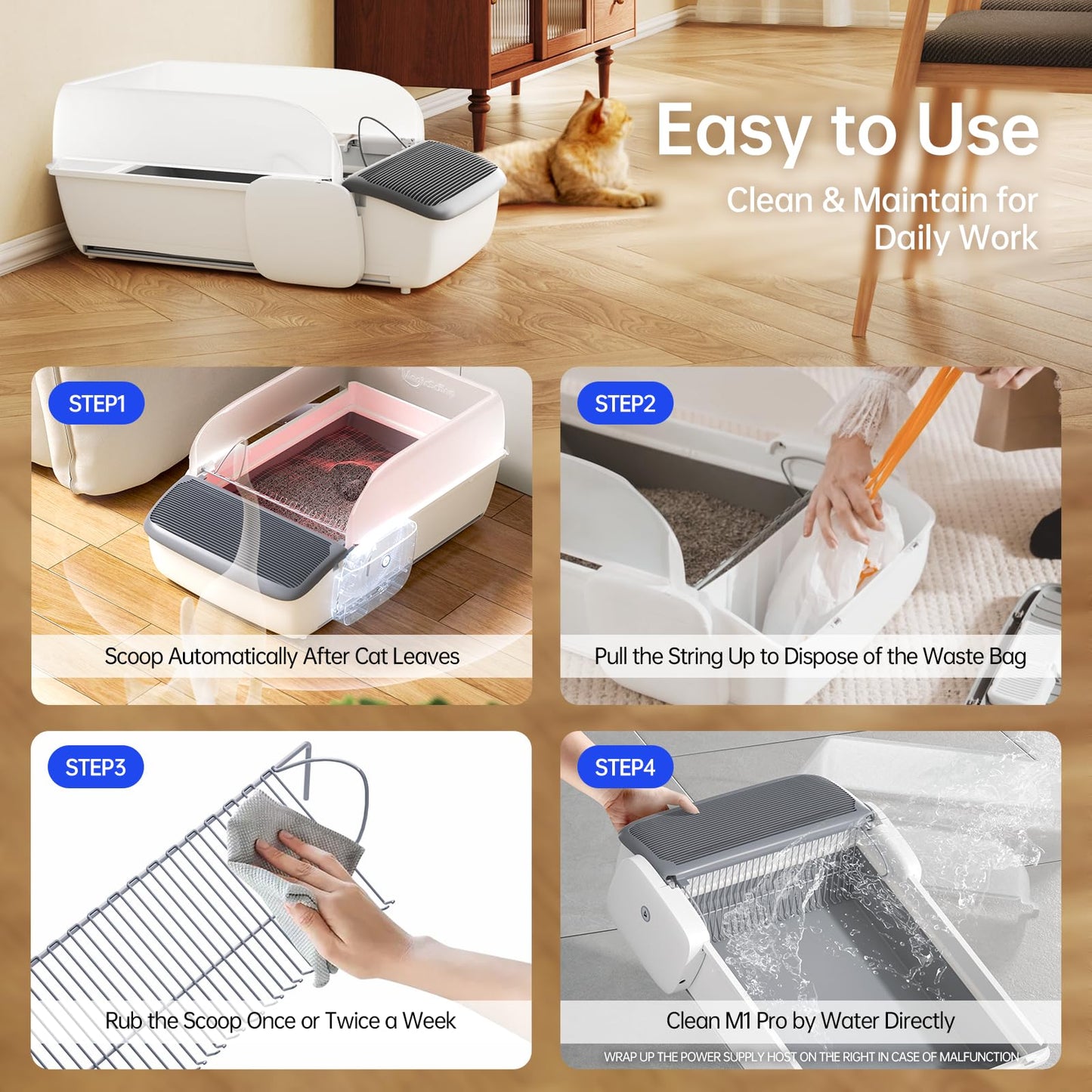 Cat Self-Cleaning Smart App Scoop Free Litter Box