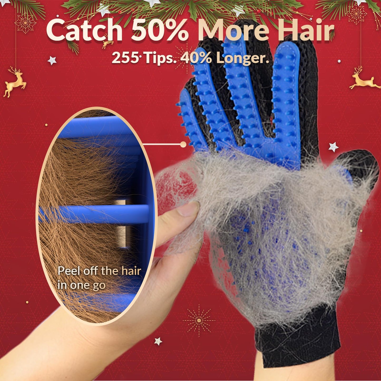 Pet Deshedding Grooming Gloves