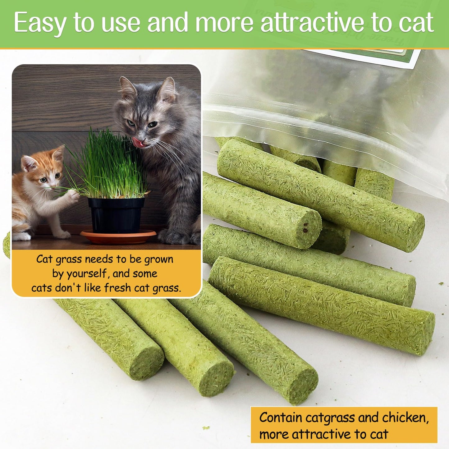 Cat Natural Dried Dental Grass Stick Treats