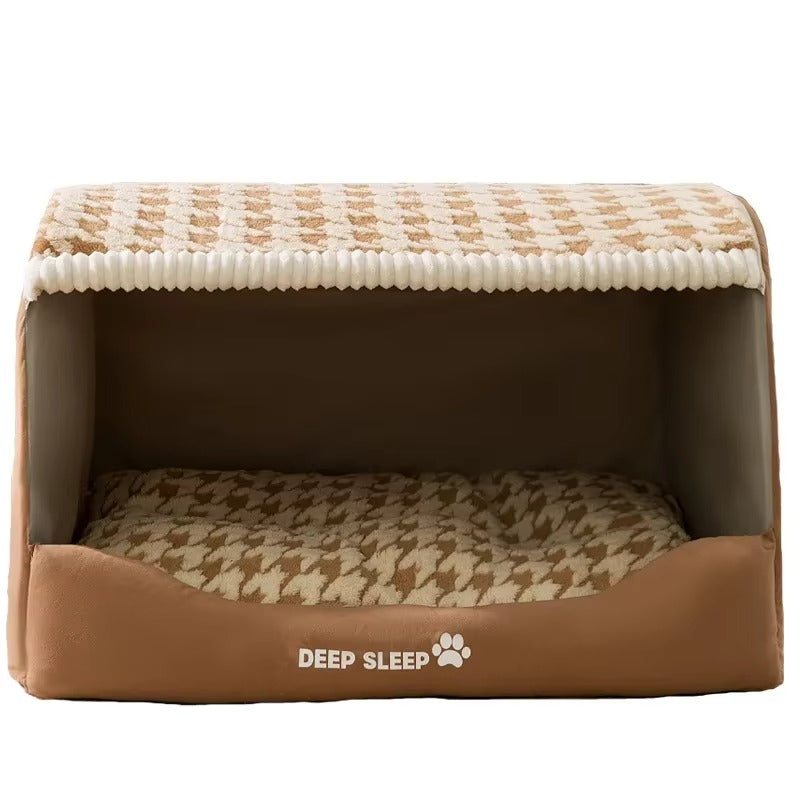 Dog Plush Enclosed Cozy Bed