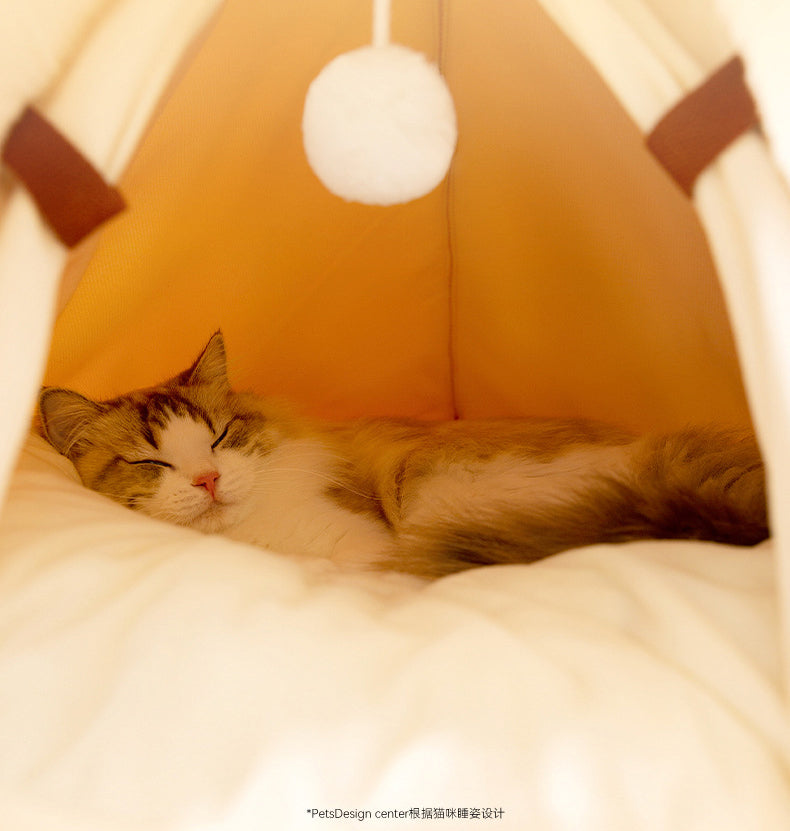 Pet Plush Tippy Tent Cave Bed