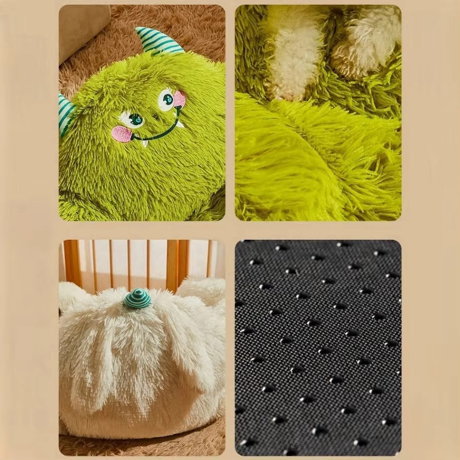 Pet Plush Bolster Monster Bed