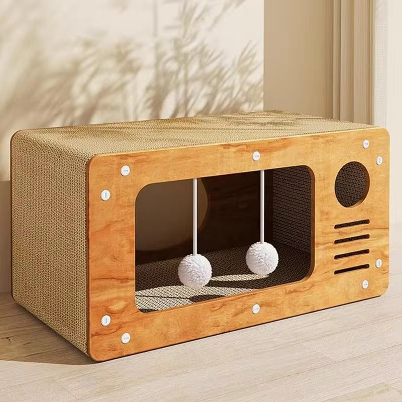 Cat Wooden Scratcher Play House