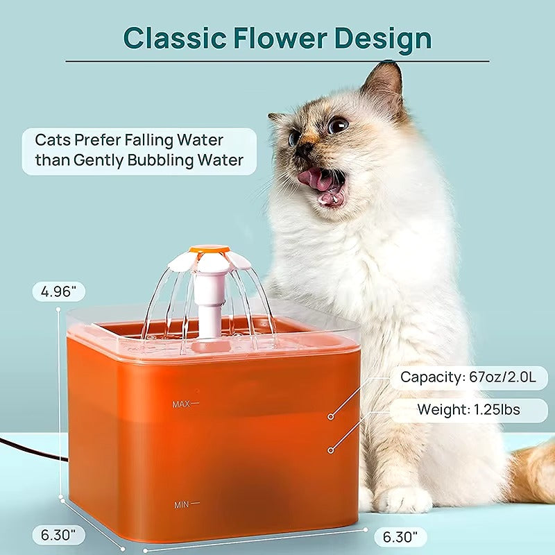 Cat 2.0L Water Fountain With LED Lights