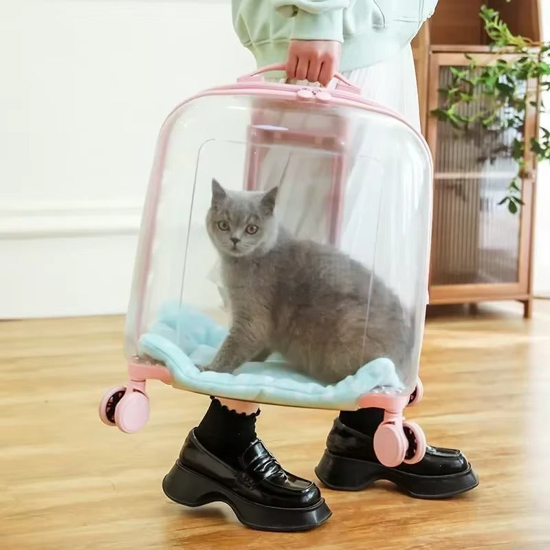 Pet Portable Transparent Trolley Travel Bag