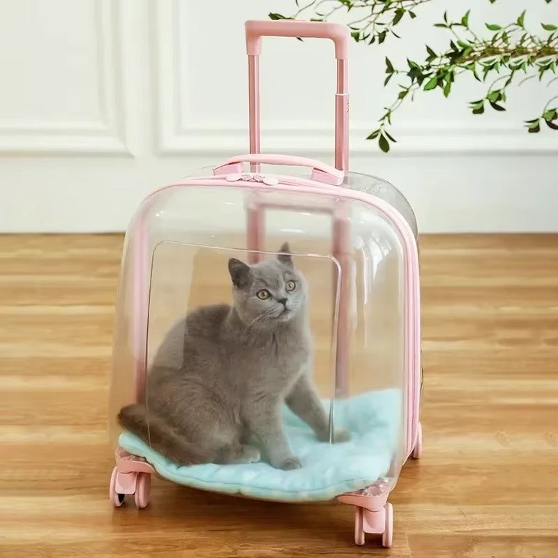 Pet Portable Transparent Trolley Travel Bag