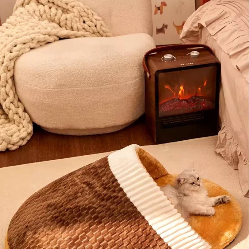 Pet Semi-Enclosed Slipper Cave Bed