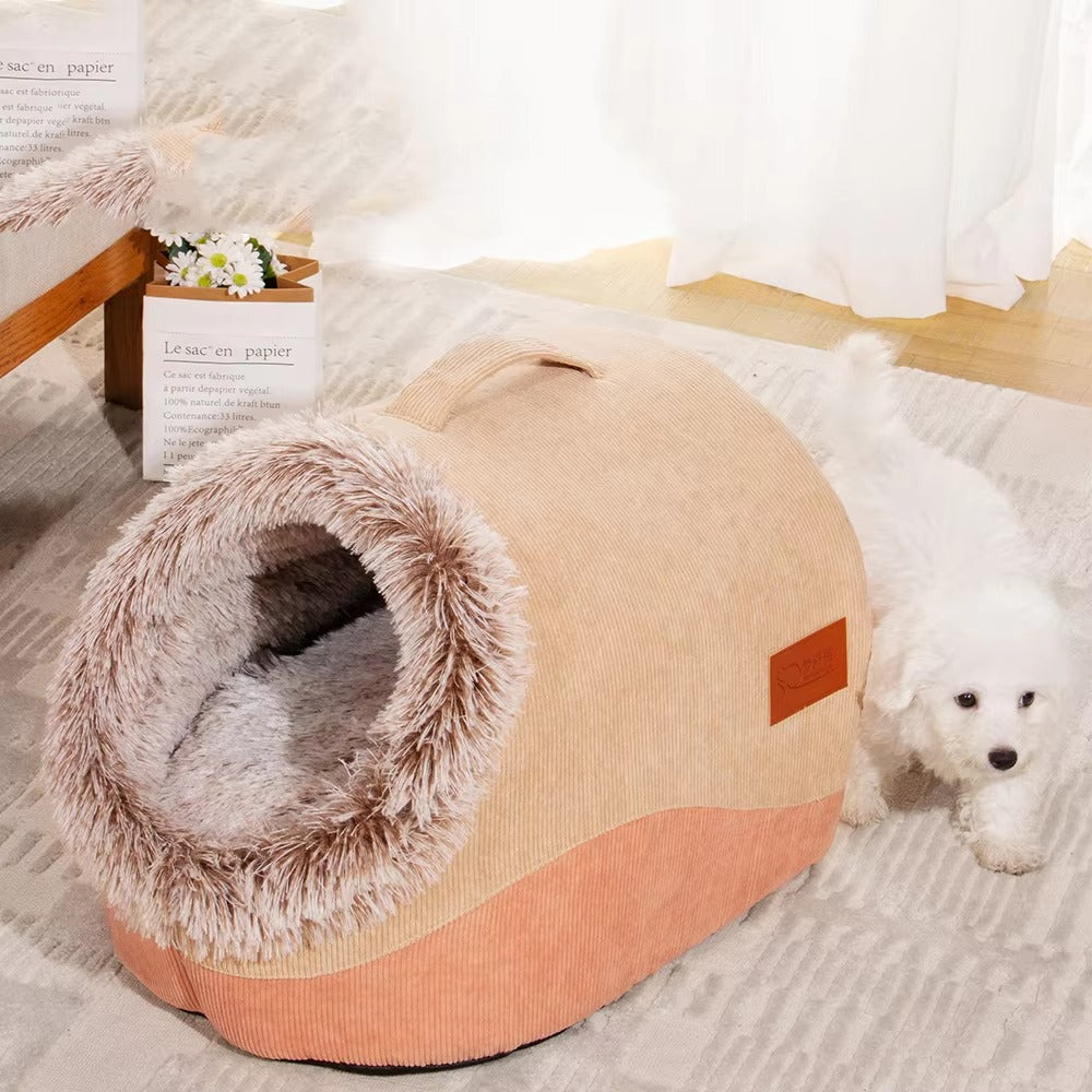 Pet Plush Winter Cave Bed