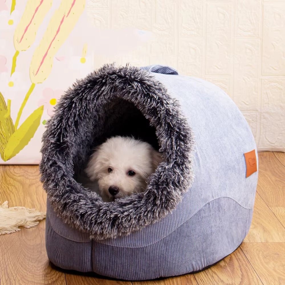 Pet Plush Winter Cave Bed