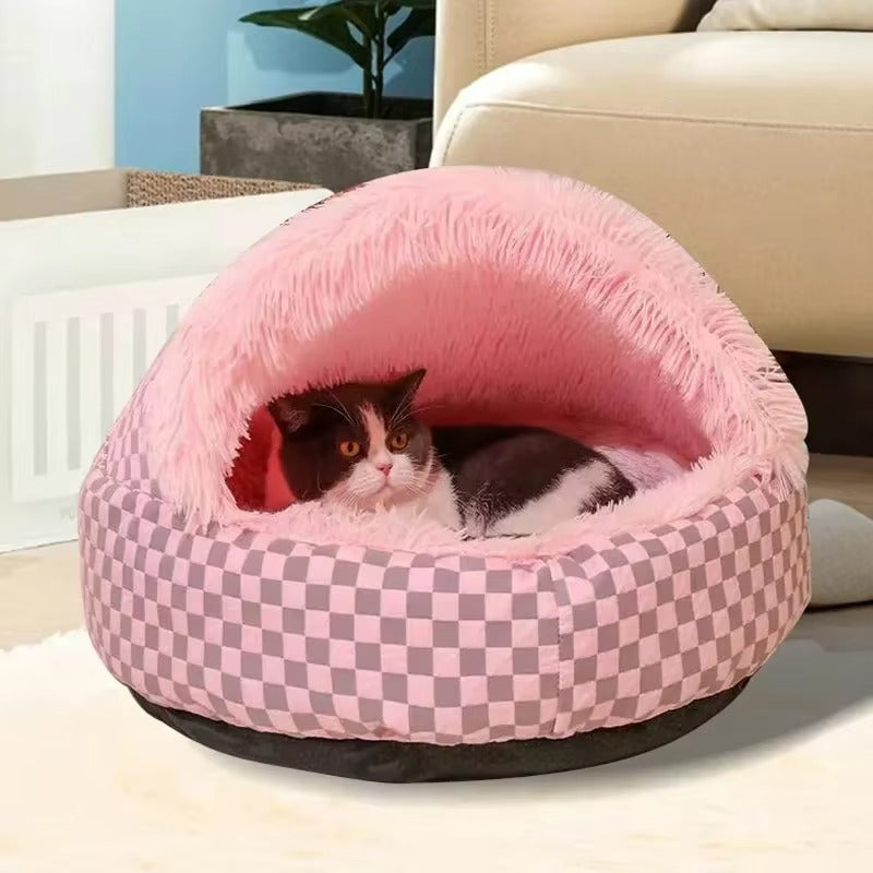 Pet Cozy Nook Plush Bed Cave