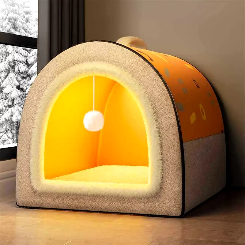 Pet Enclosed Kennel House Bed