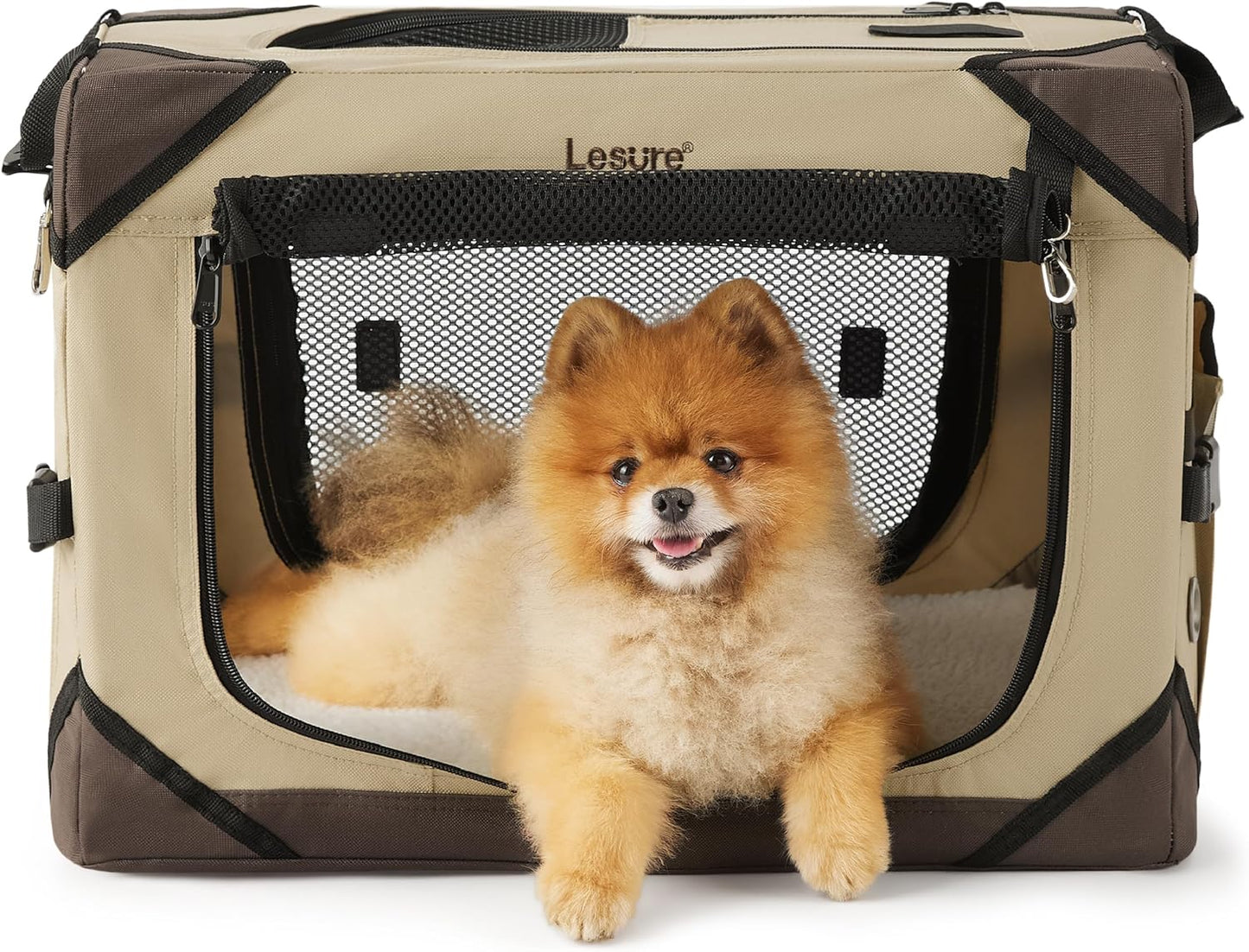 Dog Foldable Mesh Kennel Crate Carrier