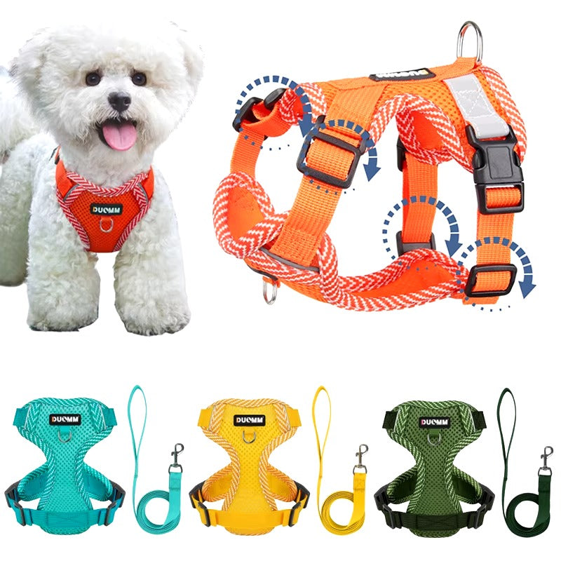 No Pull Reflective Harness & Leash For Small & Medium Dogs