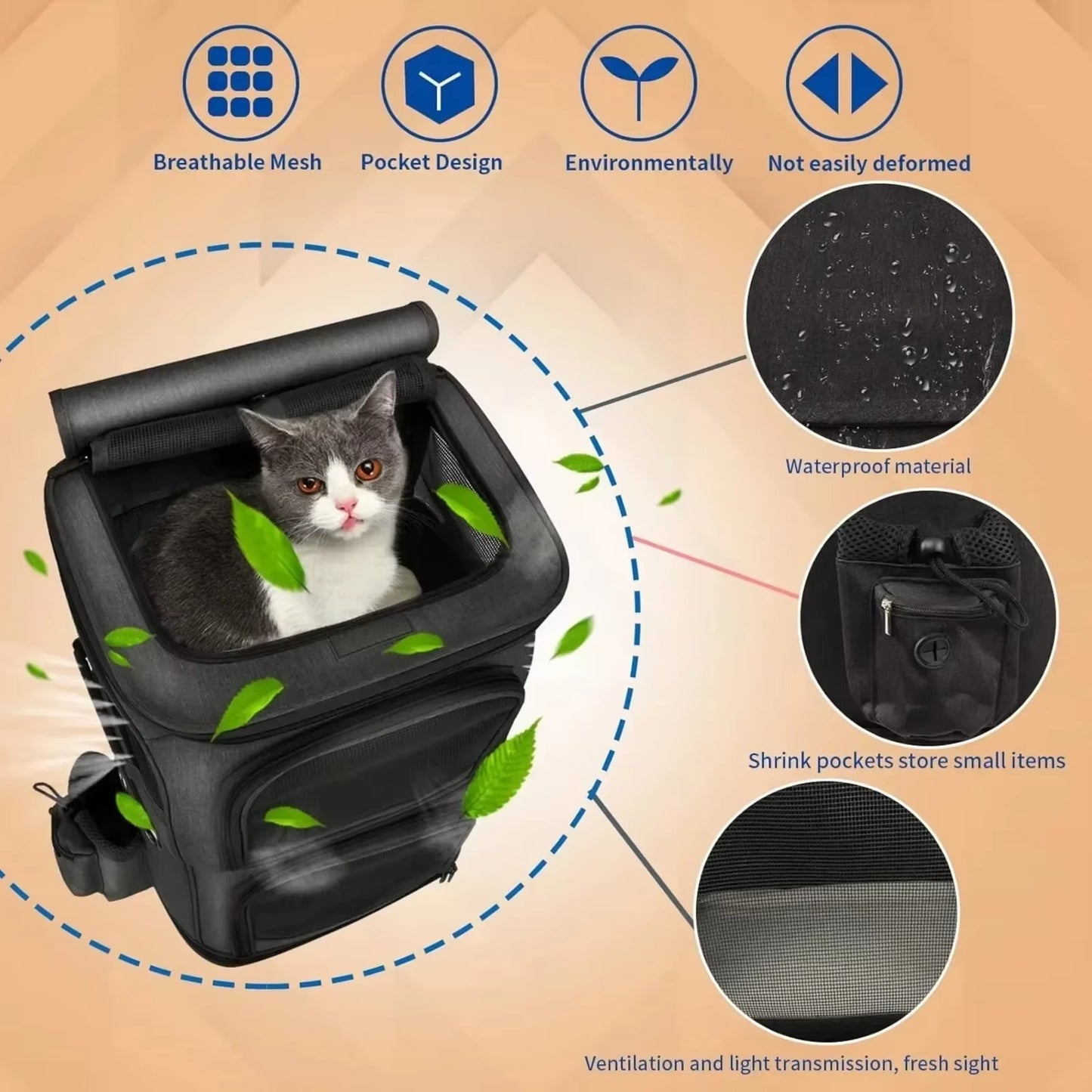 Cat Double-Compartment Backpack Carrier