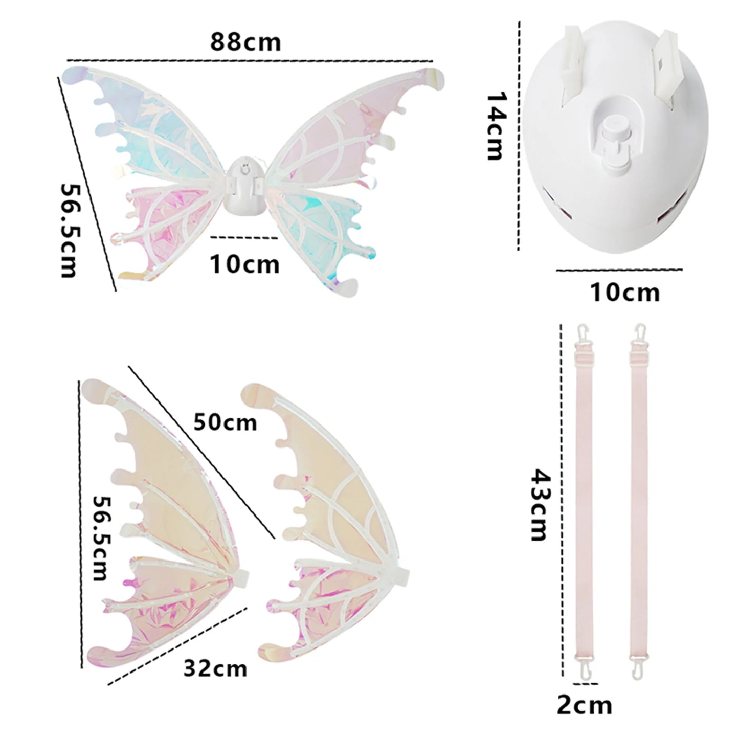 Electric Light Up LED Dog Butterfly Fairy Wings