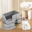 Cat Extra Large Stainless Steel Litter Box With Stairs