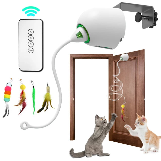 Cat Door Hanger Rope Teaser Automatic Toy