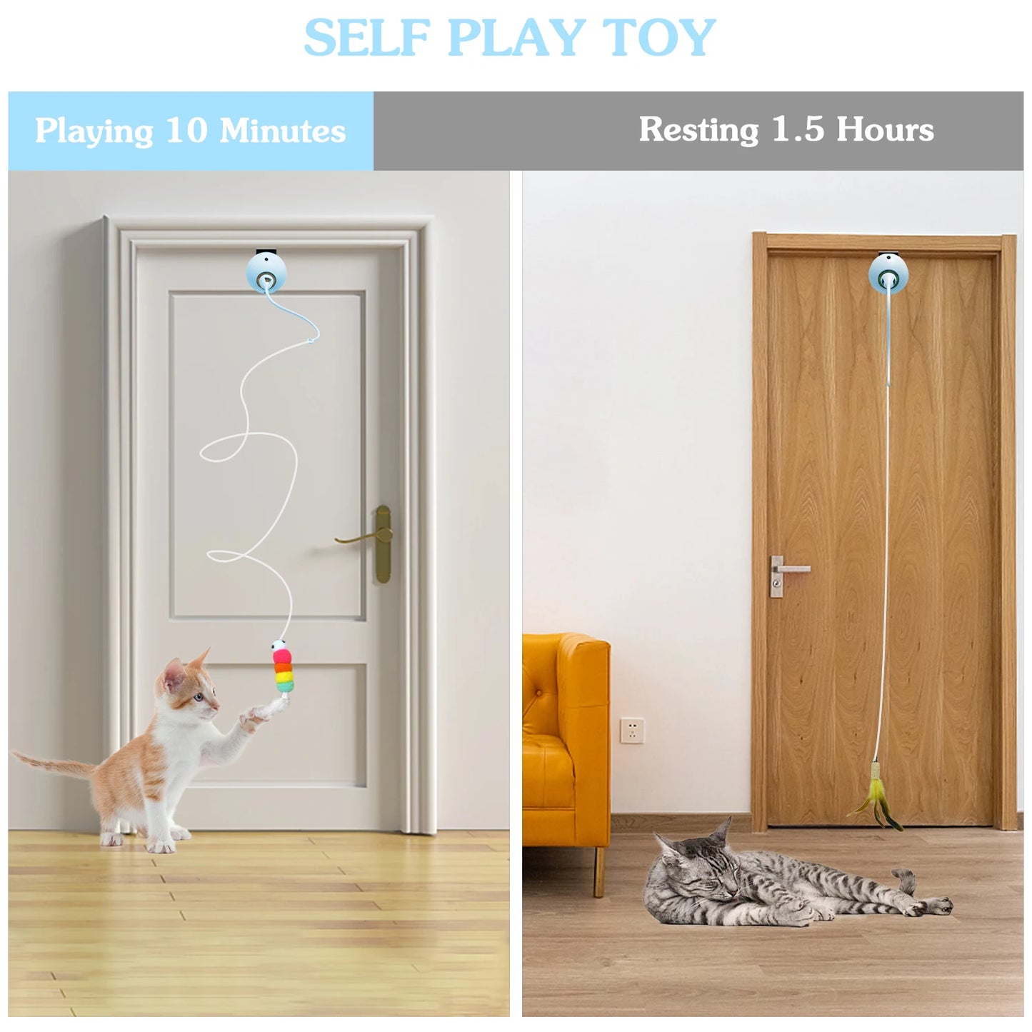 Cat Door Hanger Rope Teaser Automatic Toy