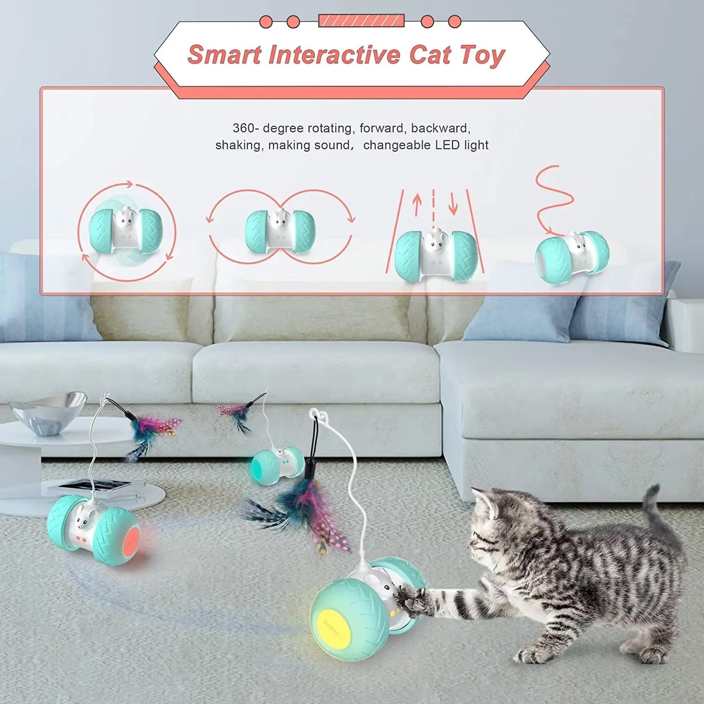 360 Smart Rotating Automatic Cat Toy