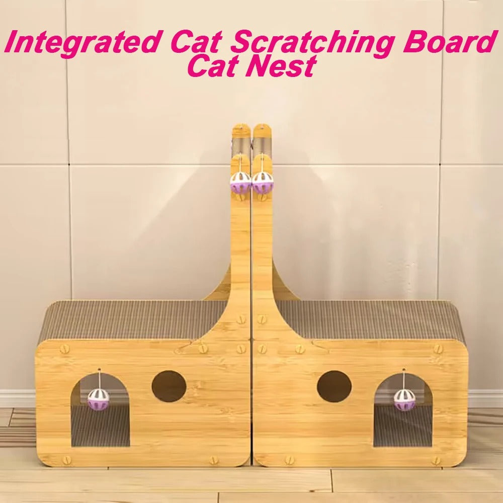 Cat L-Shaped Scratching Board House