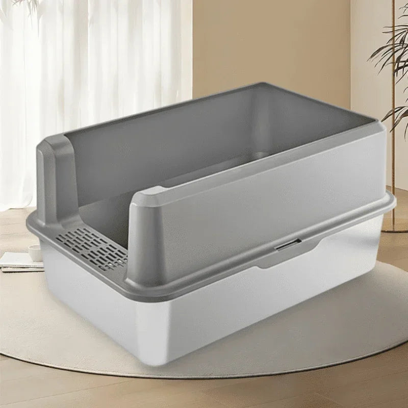 Cat Stainless Steel Enclosed Litter Box