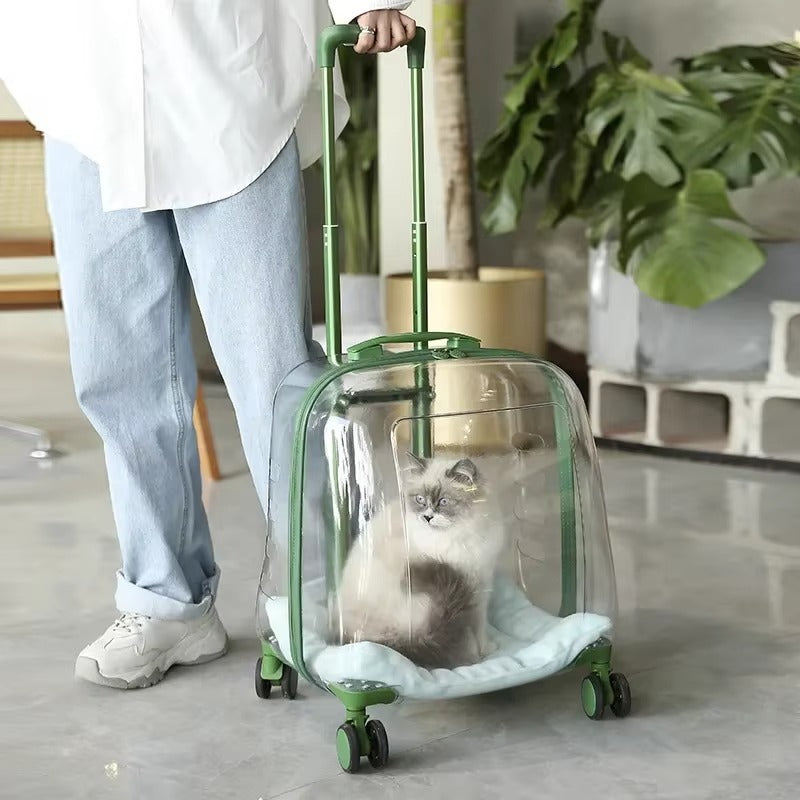 Pet Portable Transparent Trolley Travel Bag