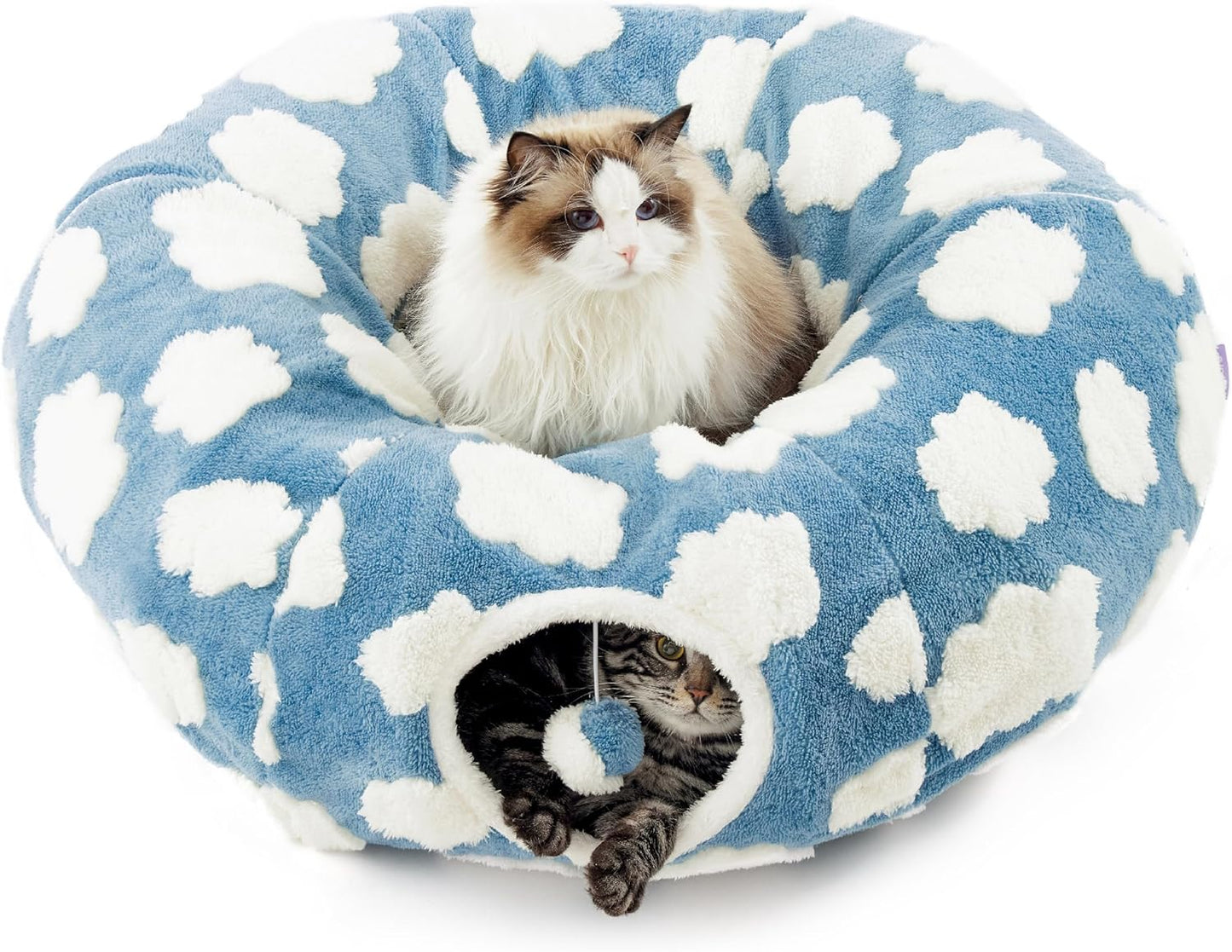 Pet Plush Tunnel Donut Bed