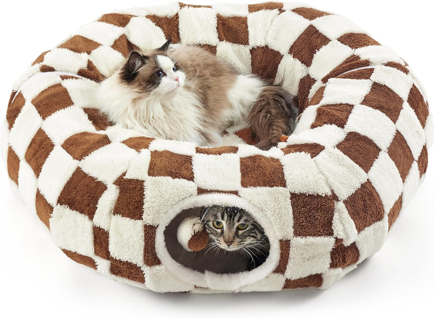 Pet Plush Tunnel Donut Bed