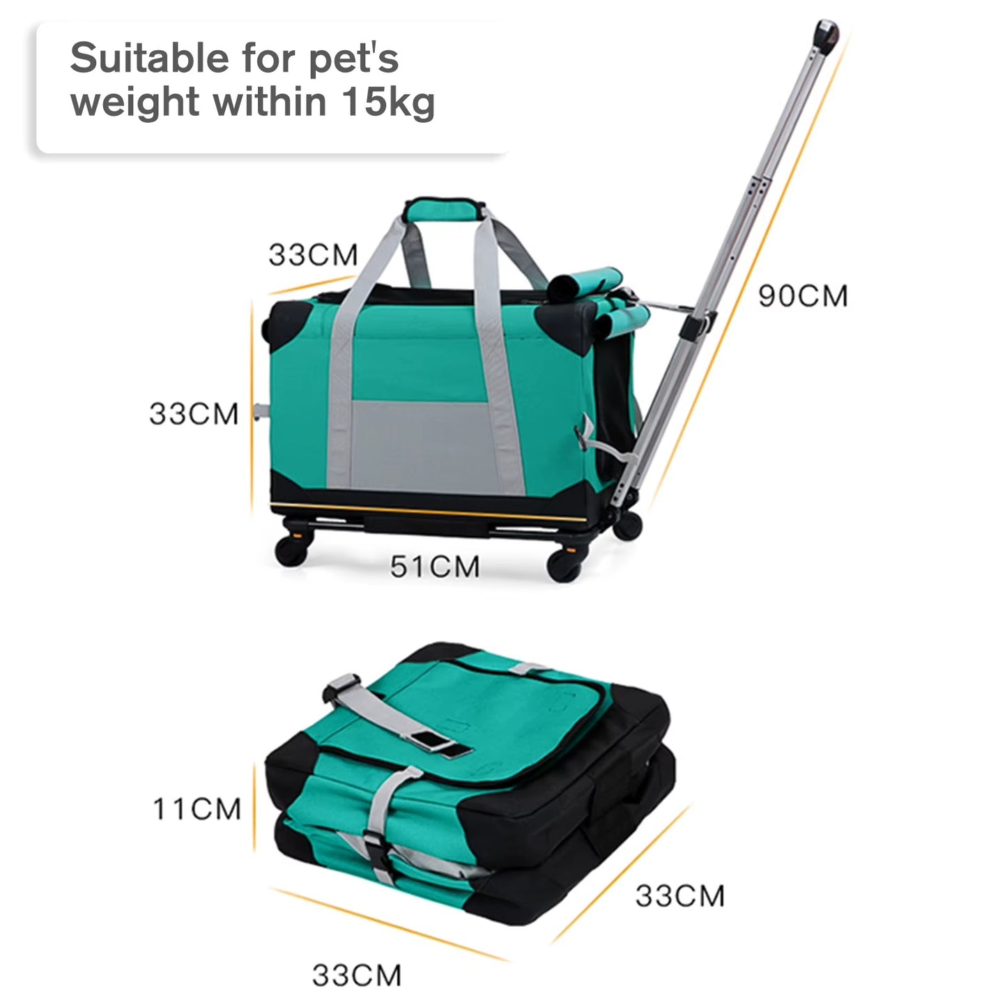 Pet Airplane Wheeled Trolley Carrier