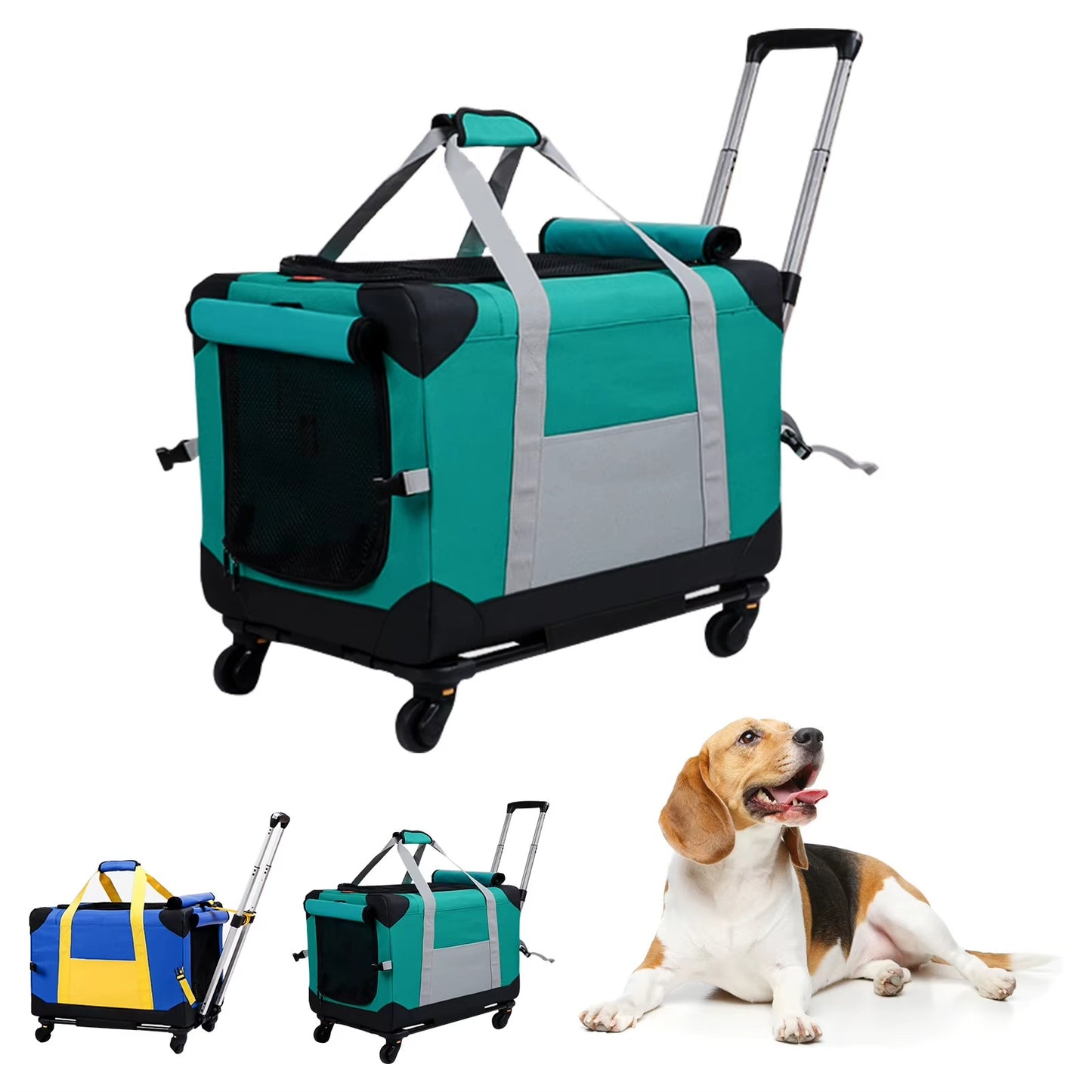 Pet Airplane Wheeled Trolley Carrier