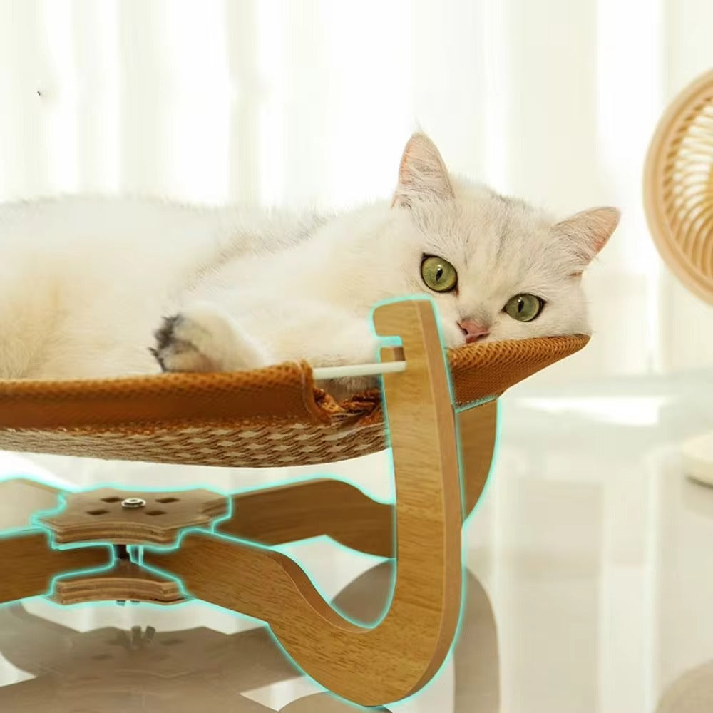 Cat  Elevated Wooden Hammock Bed