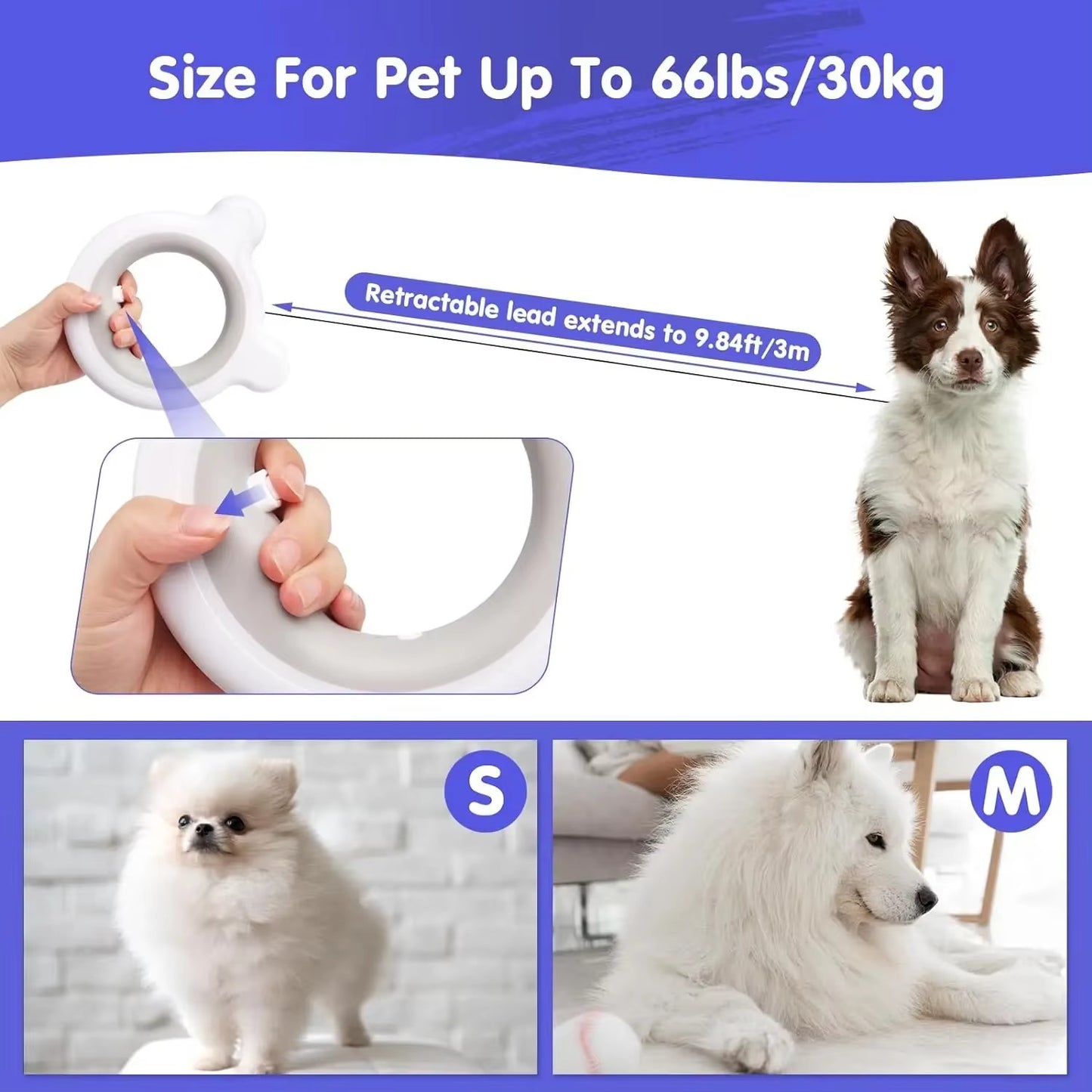 Dog Hands-Free Retractable LED Leash