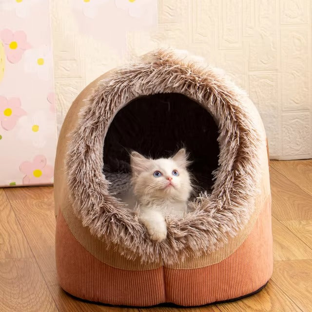 Pet Plush Winter Cave Bed