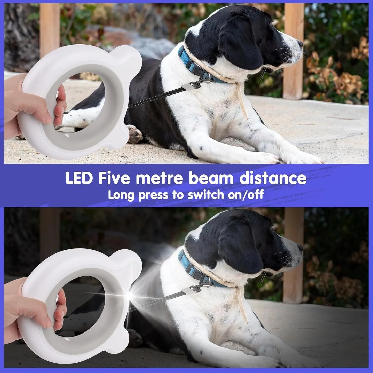 Dog Hands-Free Retractable LED Leash