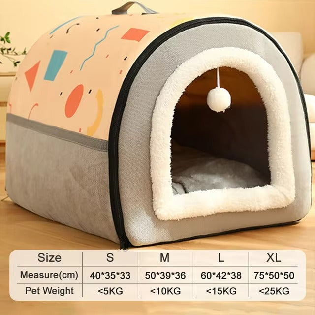 Pet Enclosed Kennel House Bed