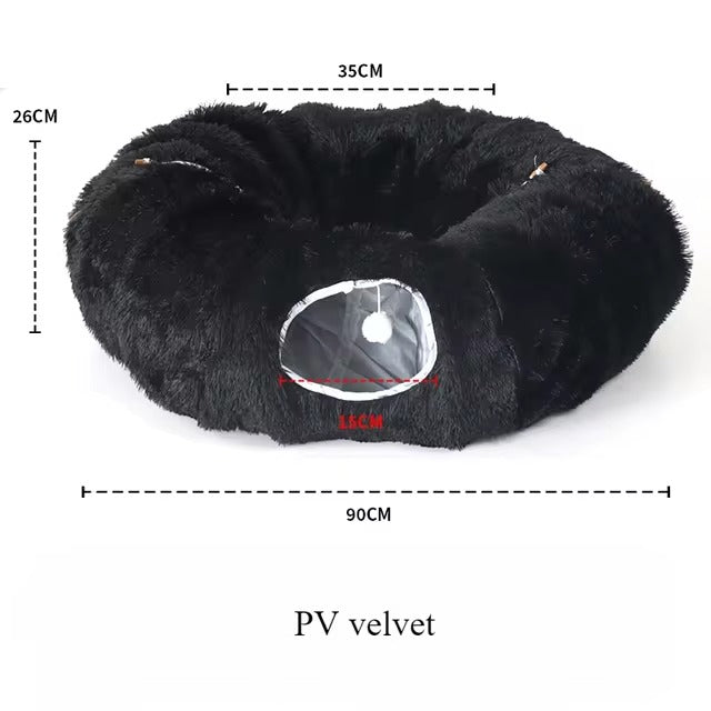 Cat Extra Large Plush Tunnel Bed