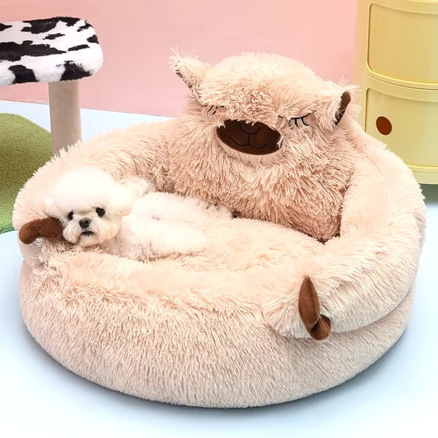 Pet Plush Bolster Monster Bed