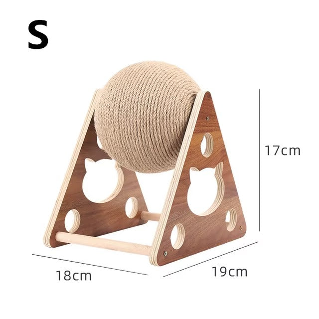 Cat Rolling Sisal Scratcher Wooden Toy