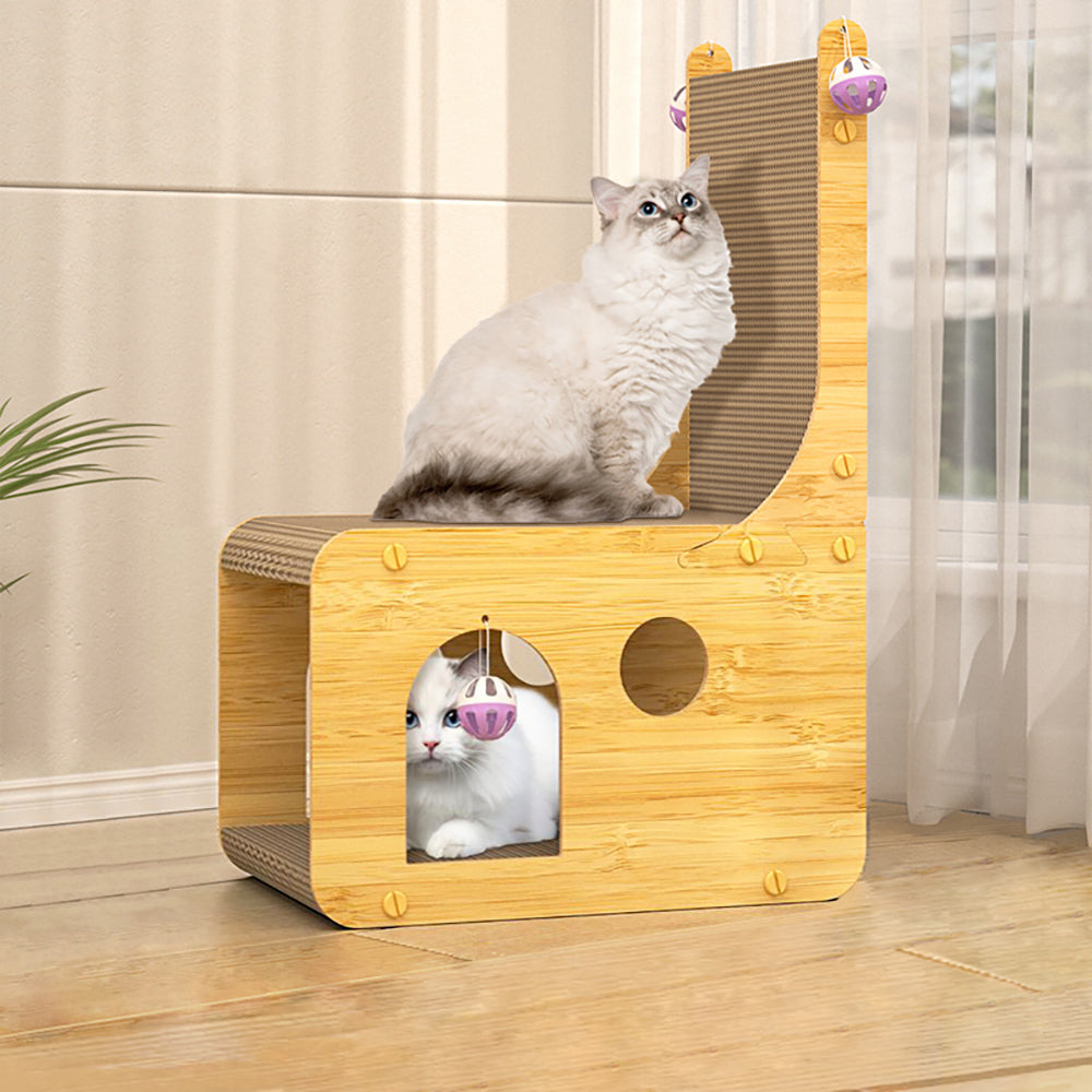 Cat L-Shaped Scratching Board House