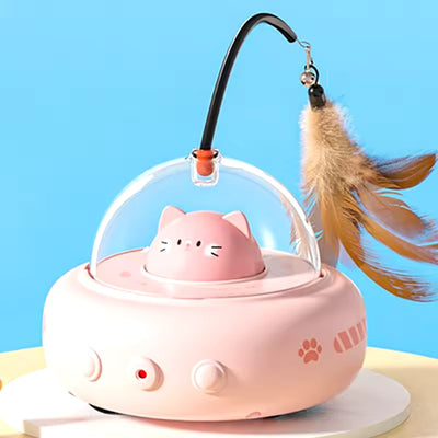 Cat UFO Smart Teaser Feather Toy