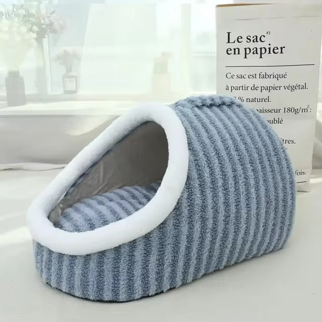 Pet Plush Enclosed Cave Bed