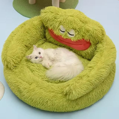 Pet Plush Bolster Monster Bed