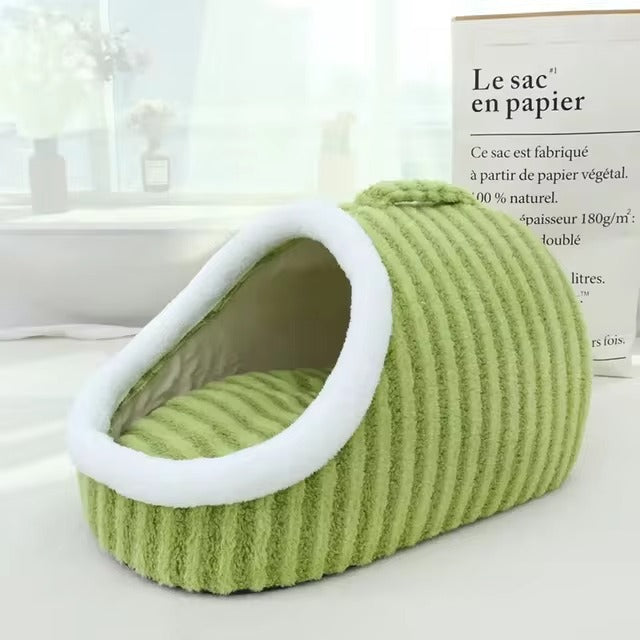 Pet Plush Enclosed Cave Bed