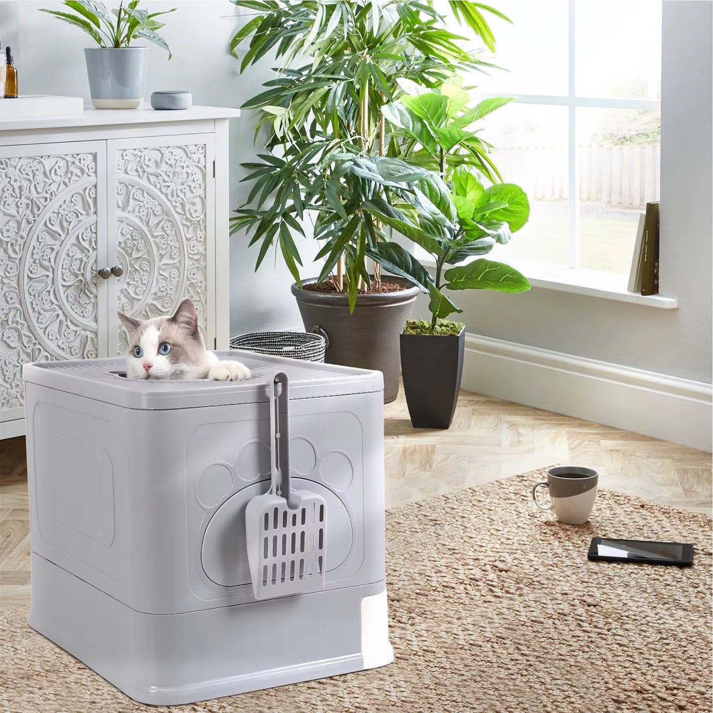 Cat Enclosed Large Litter Box