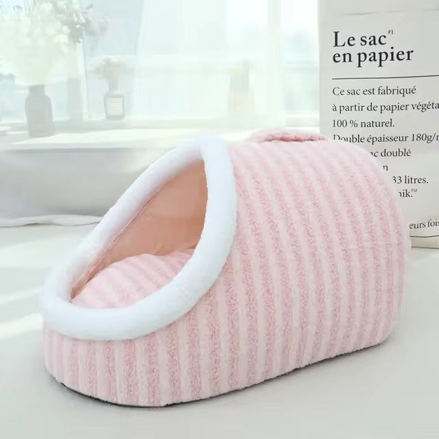 Pet Plush Enclosed Cave Bed